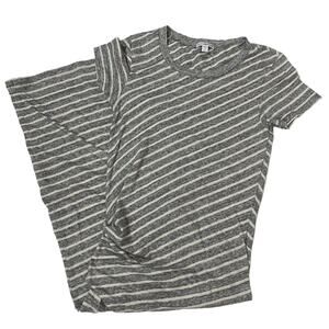 James Perse Striped Tucked Maxi Dress - Gray/White - 1 (Small)